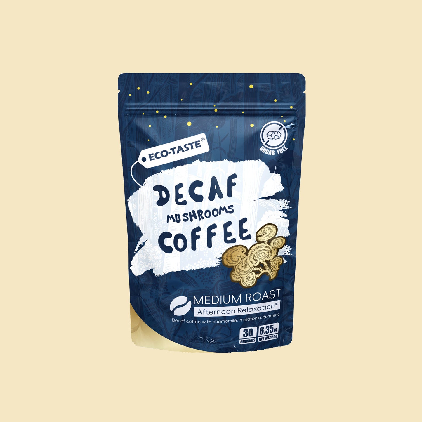 Relaxing Decaf Mushroom Coffee Powder, 6.35oz