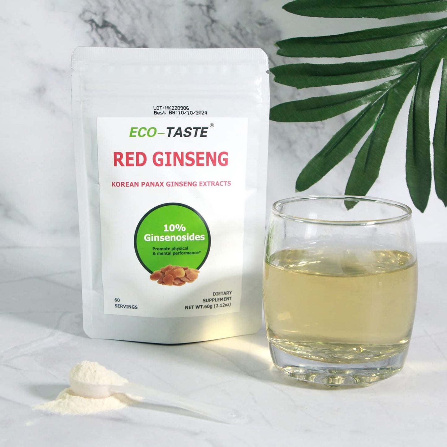 Red Ginseng Root Extract Powder-Korean Panax, 10% Ginsenosides, For Smoothie, 2.12oz