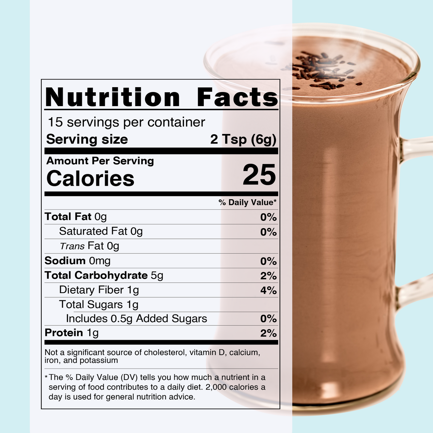 Mushroom Cacao Mix, Organic Mushroom Extract 1000mg, Vegan & Gluten-Free Coffee Alternative, 3.17oz