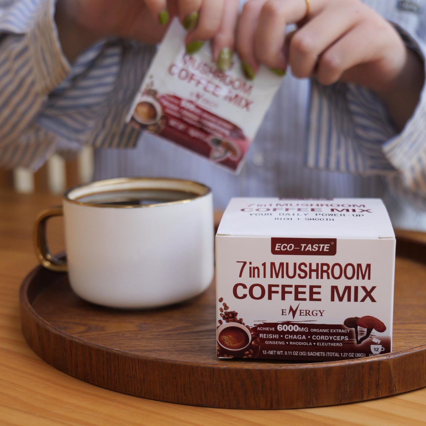 Mushroom Coffee for Eenergy and Immunity, 12sachets x 3g, 1.27oz