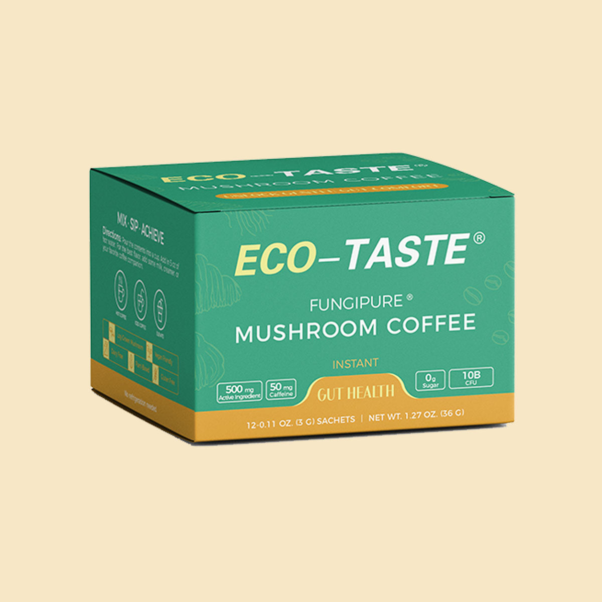 Mushroom Coffee for Gut-Health, 12sachets x 3g, 1.27oz