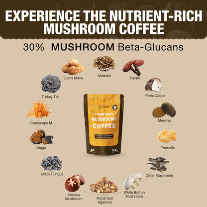 Mushrooms Coffee 14 in 1-60 Servings, 5.9oz