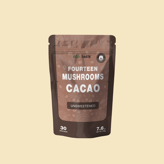 Mushroom Coffee Alternative 14 in 1 - 30 Servings, Cacao with 800mg Mushrooms