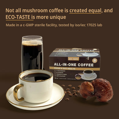 Mushroom Coffee K Cup – Focus & Gut-Health with 14-Mushrooms,16 Count