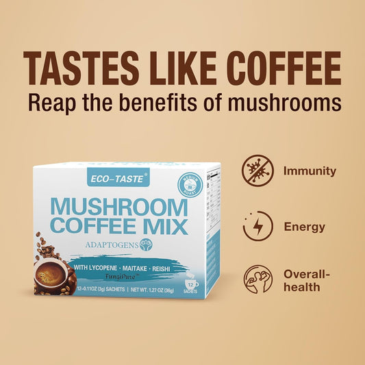 Mushroom Coffee for Immunity,12 Sachets x 3g,1.27oz
