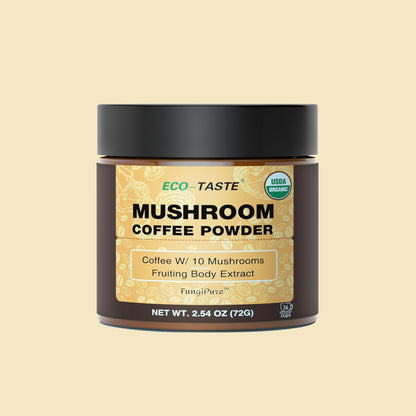 10 in 1 Mushroom Coffee Powder - 30% Beta-glucan-36 Servings, 72g