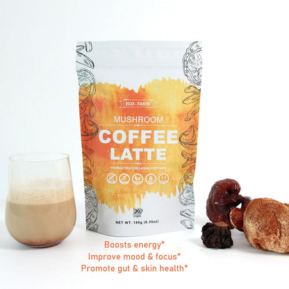 Mushroom Coffee Latte with Grass-Fed Collagen and L-Theanine, 180 Grams