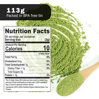 Organic Matcha Green Tea Powder, Ceremonial Grade, 4oz