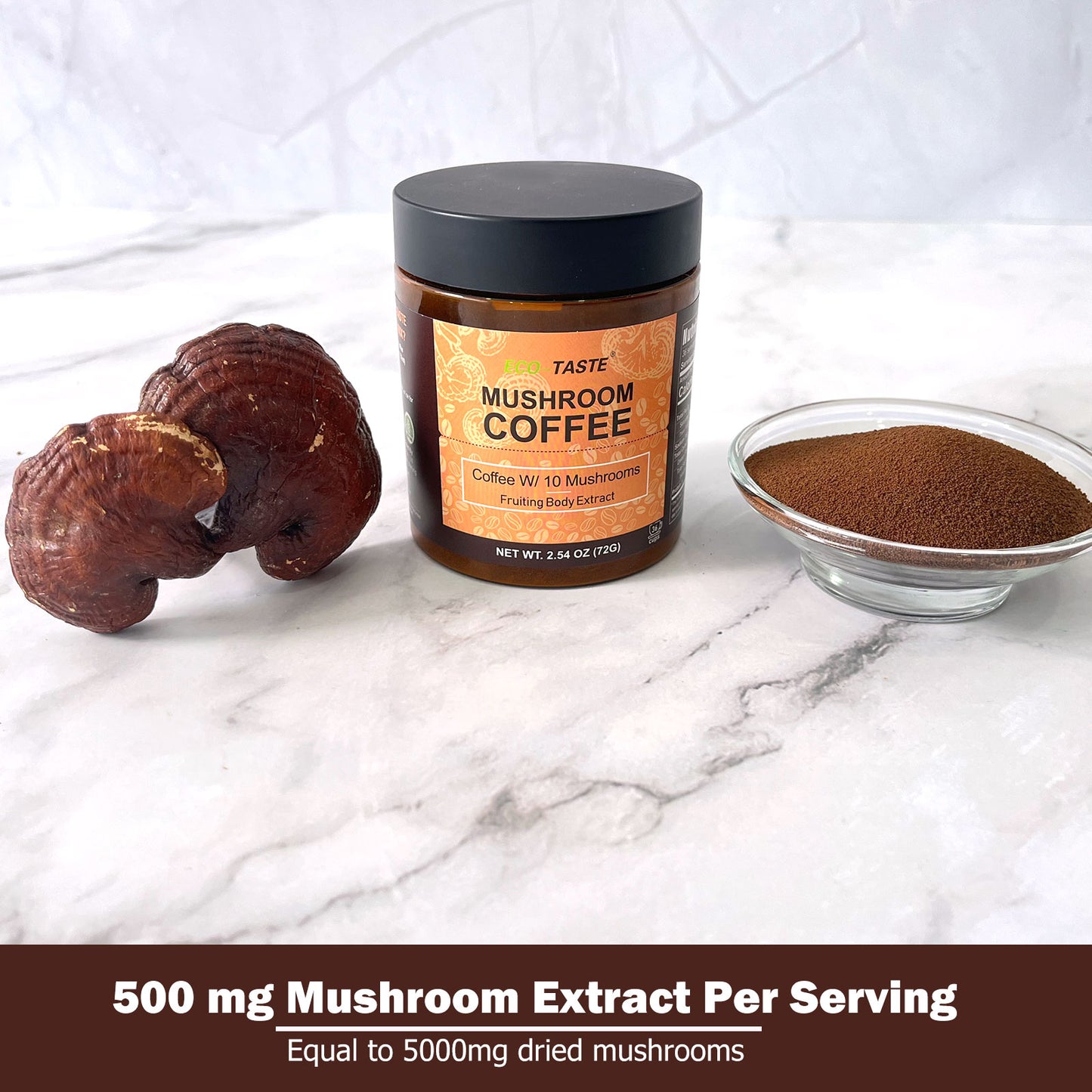 10 in 1 Mushroom Coffee Powder - 30% Beta-glucan-36 Servings, 72g