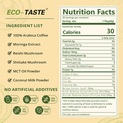 Moringa Mushroom Coffee Powder, 6.35oz